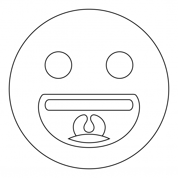 Grinning Face coloring page image