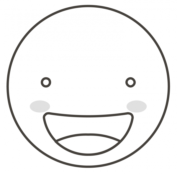Grinning Face coloring page image