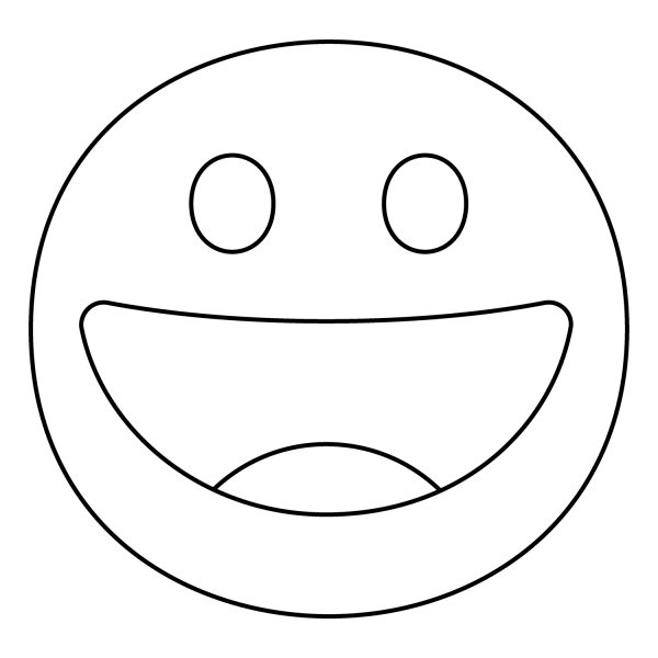 Grinning Face Emoji coloring page image