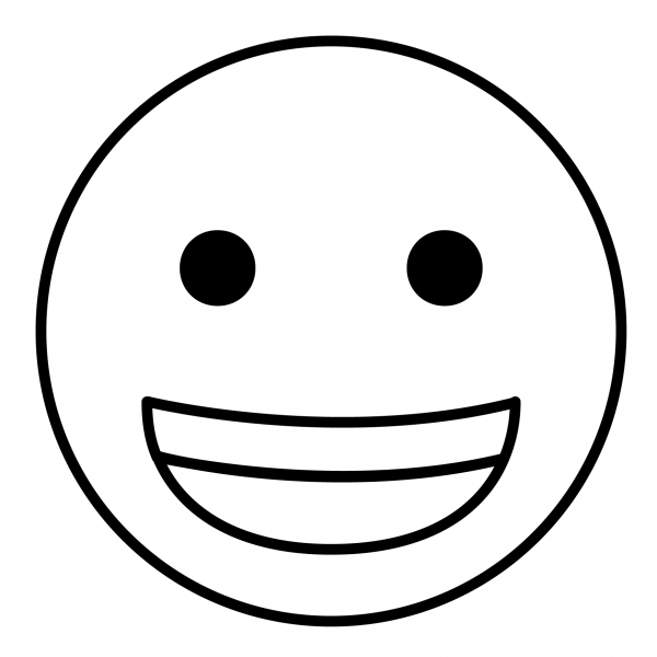 Grinning Face Emoji coloring page image