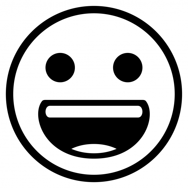 Grinning Face Emoji coloring page image