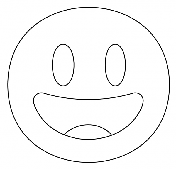 Grinning Face with Big Eyes Emoji coloring page image