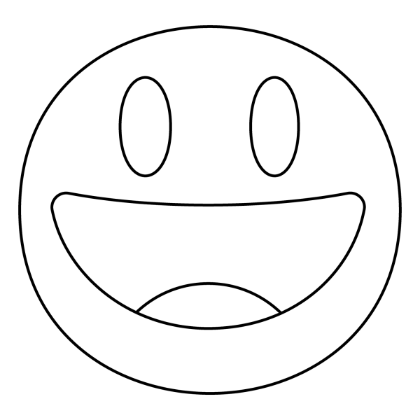 Grinning Face with Big Eyes Emoji coloring page image