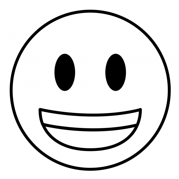 Grinning Face with Big Eyes Emoji coloring page image