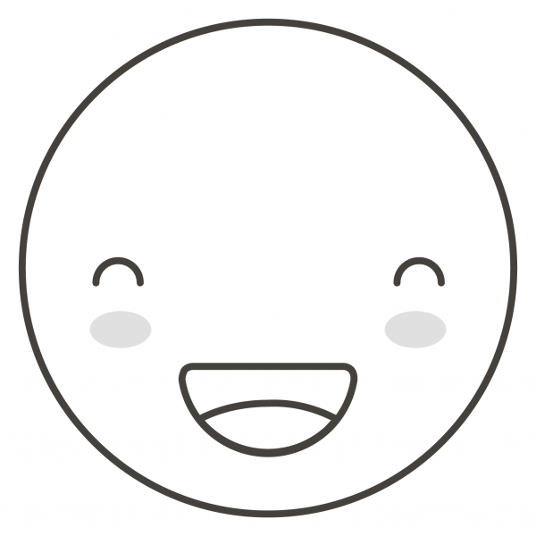 Grinning Face with Smiling Eyes coloring page image