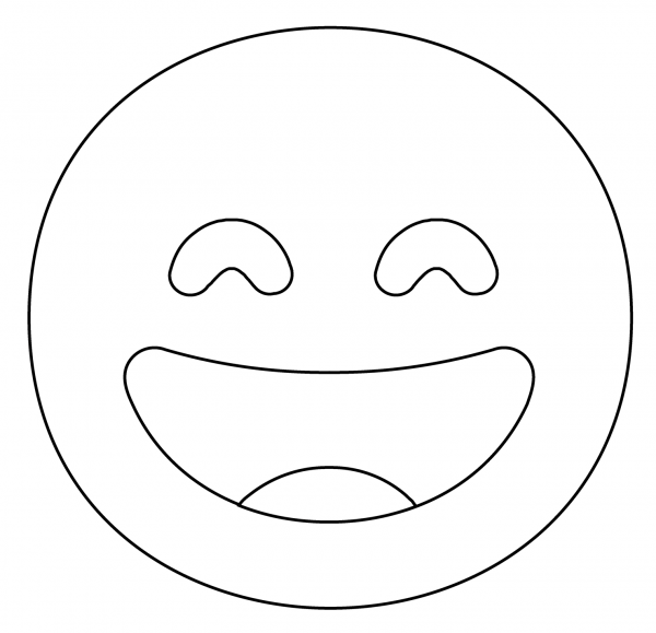 Grinning Face with Smiling Eyes Emoji coloring page - ColouringPages