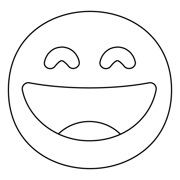 Grinning Face with Smiling Eyes Emoji coloring page image
