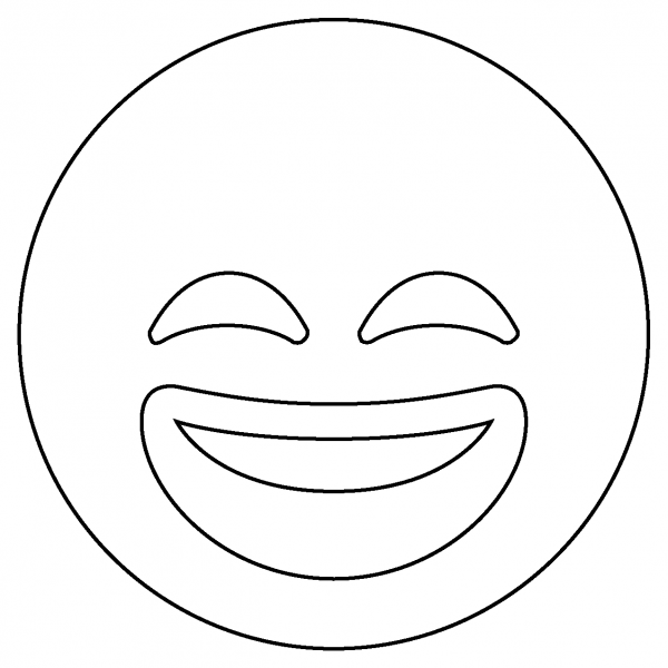 Grinning Face with Smiling Eyes Emoji coloring page image
