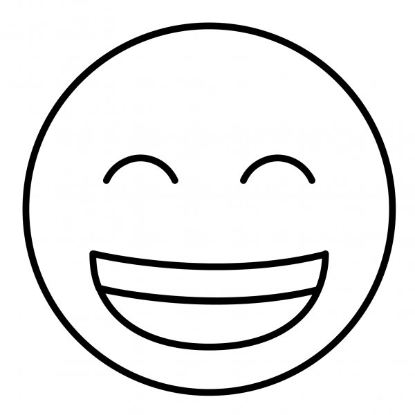 Grinning Face with Smiling Eyes Emoji coloring page image
