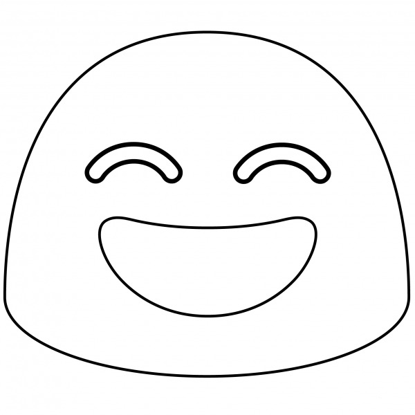 Grinning Face with Smiling Eyes Emoji coloring page image