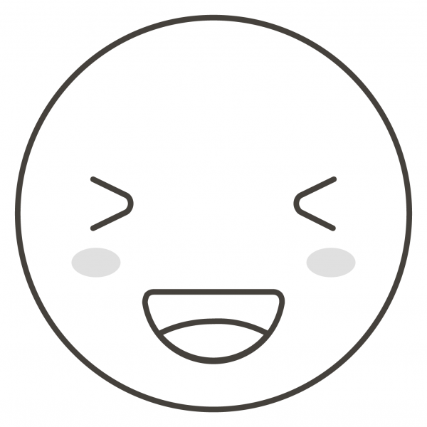 Grinning Squinting Face coloring page image