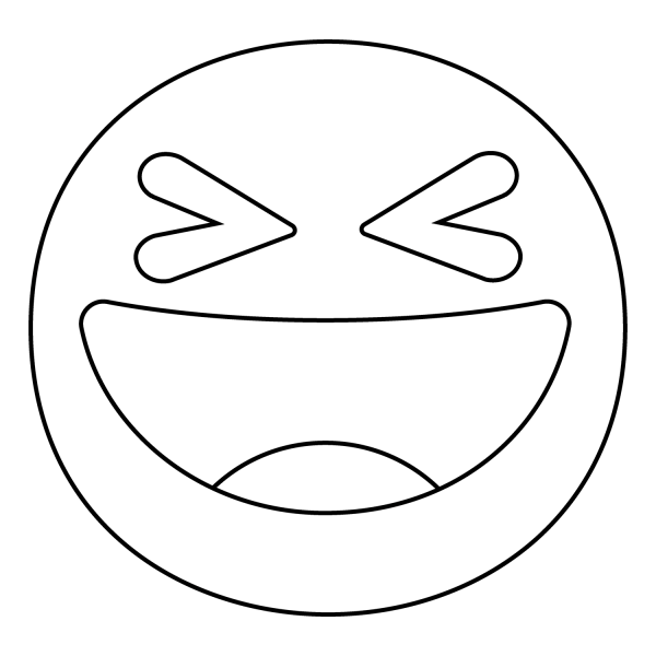 Grinning Squinting Face Emoji coloring page image