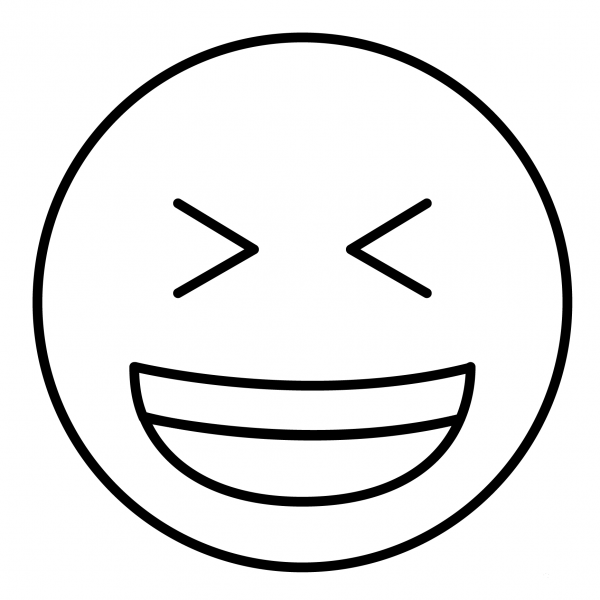 Grinning Squinting Face Emoji coloring page image