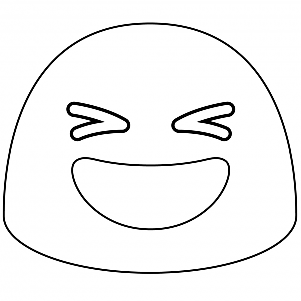 Grinning Squinting Face Emoji coloring page image