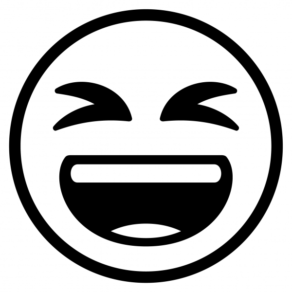 Grinning Squinting Face Emoji coloring page image