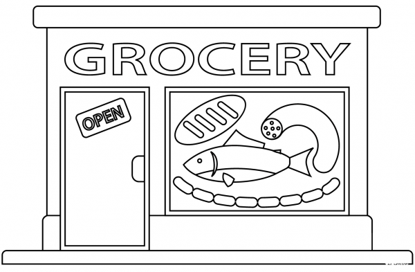 Grocery Store coloring page image