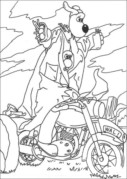Gromit On The Bike  coloring page image