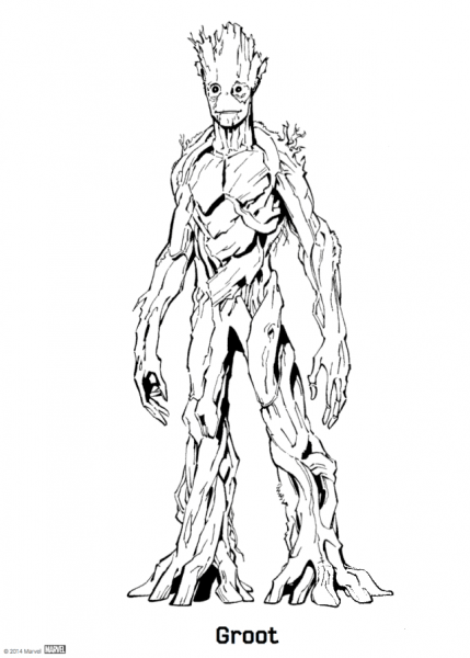 Groot from Guardians of the Galaxy coloring page image