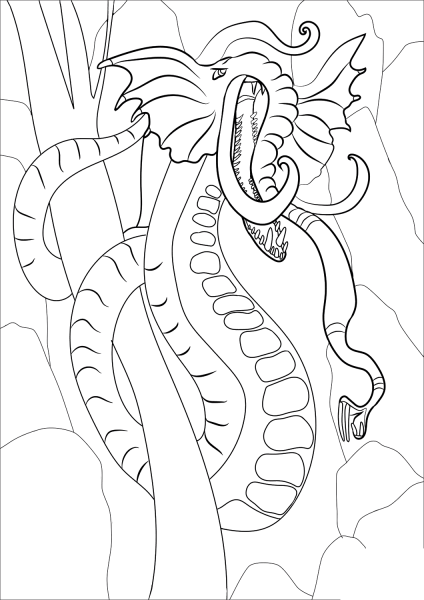 Grootslang coloring page image