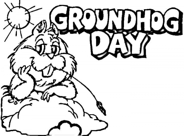Groundhog Day  coloring page image