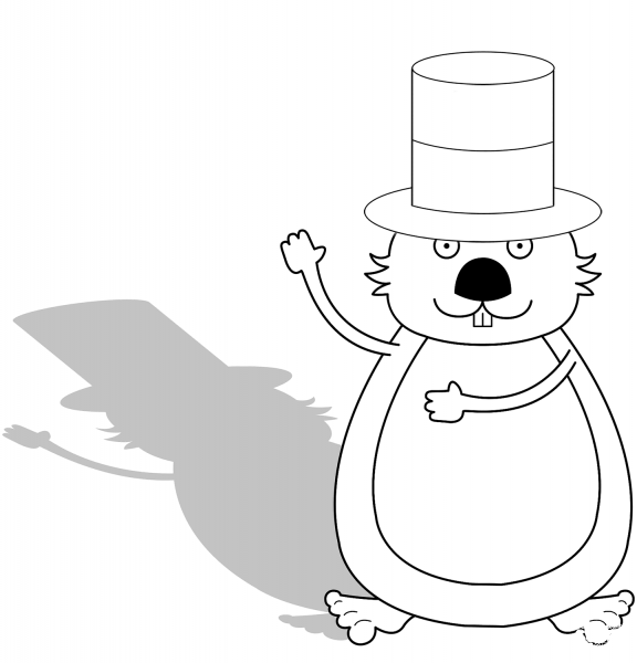 Groundhog with Shadow coloring page image
