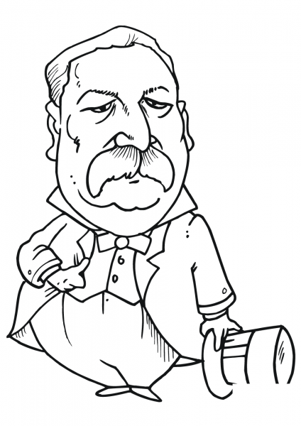 Grover Cleveland Caricature coloring page image