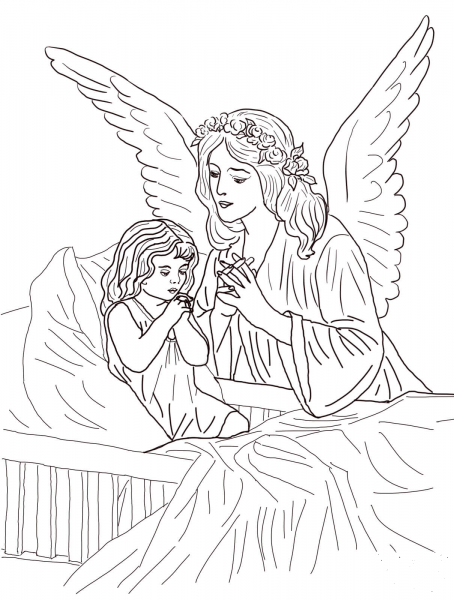 Guardian Angel Prayers coloring page image