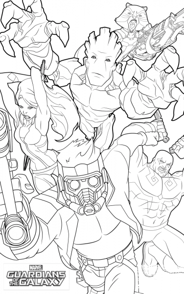 Guardians of the Galaxy coloring page image