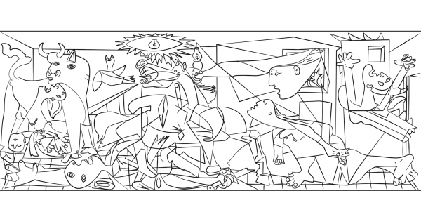 Guernica by Pablo Picasso coloring page image