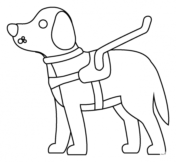 Guide Dog Emoji coloring page image