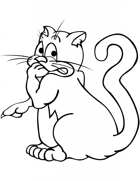 Guilty Cat coloring page image