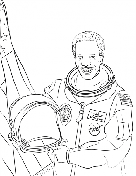 Guion Bluford coloring page image