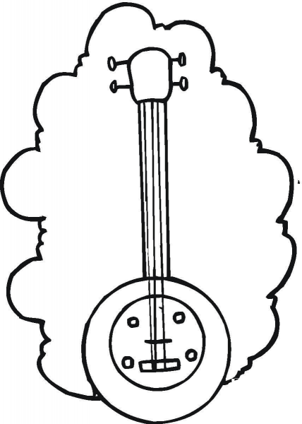 Guitar Banjo  coloring page image