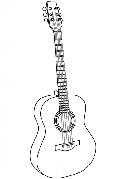 Guitar coloring page image