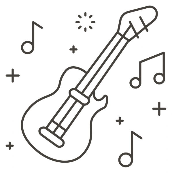 Guitar coloring page image