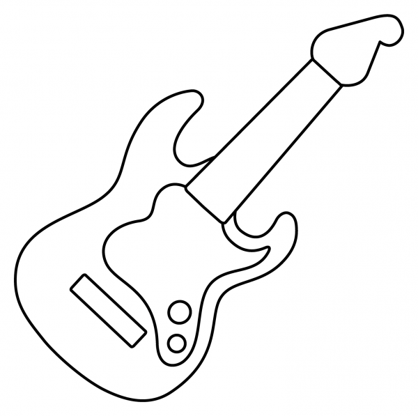 Guitar Emoji coloring page image