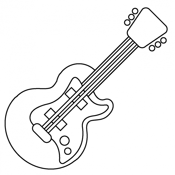 Guitar Emoji coloring page image