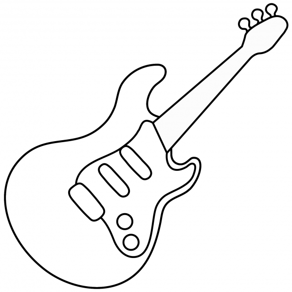 Guitar Emoji coloring page image