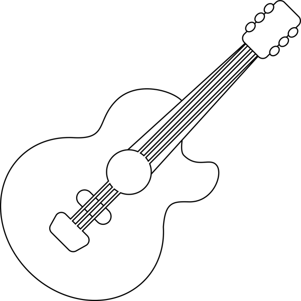 Guitar Emoji coloring page image