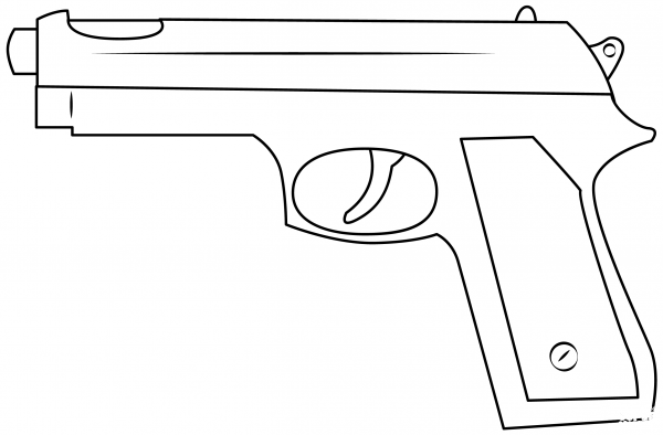 Gun coloring page image