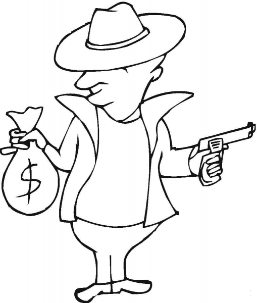 Guns And Money  coloring page image