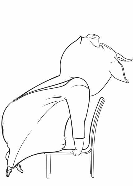 Gunter the Ham from Sing coloring page image