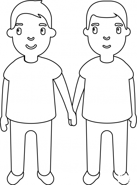 Guy and Guy Emoji coloring page image