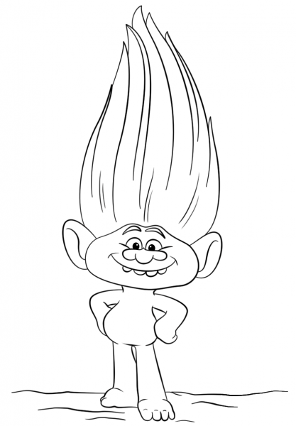 Guy Diamond from Trolls coloring page image