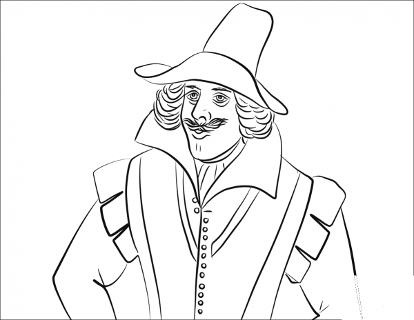 Guy Fawkes coloring page image