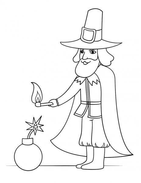 Guy Fawkes coloring page image