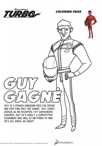 Guy GagnÃ© from Turbo coloring page image