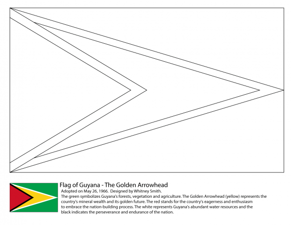 Guyana Flag coloring page image