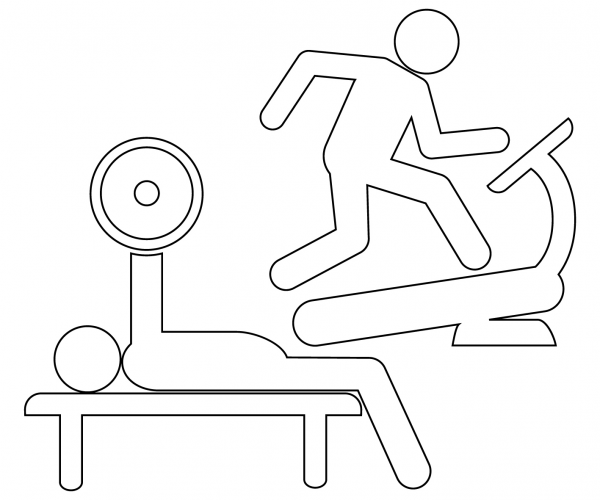 Gym coloring page image