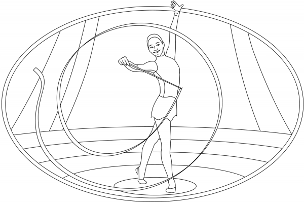 Gymnastic coloring page image